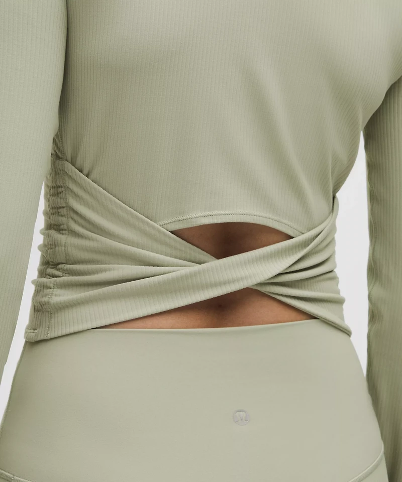 All It Takes Back-Twist Ribbed Long-Sleeve Shirt | Women's Long Sleeve Shirts