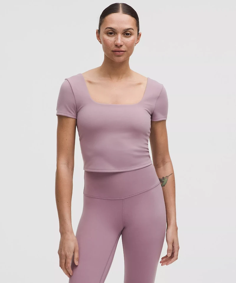 Wunder Under SmoothCover Square-Neck T-Shirt | Women's Short Sleeve Shirts & Tee's