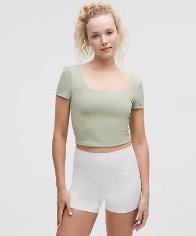 Wunder Under SmoothCover Square-Neck T-Shirt | Women's Short Sleeve Shirts & Tee's