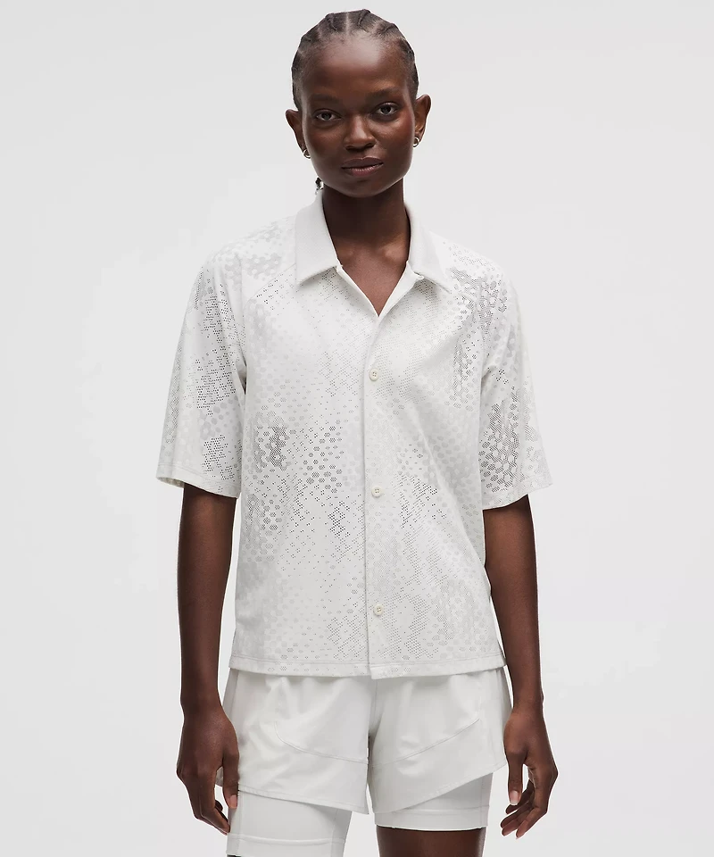 Women's Jacquard-Mesh Short-Sleeve Shirt *SLNSH Collection | Short Sleeve Shirts & Tee's