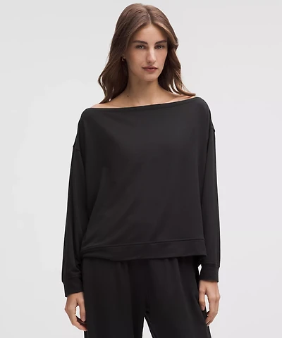 BeCalm Oversized Boatneck Long-Sleeve Shirt | Women's Hoodies & Sweatshirts