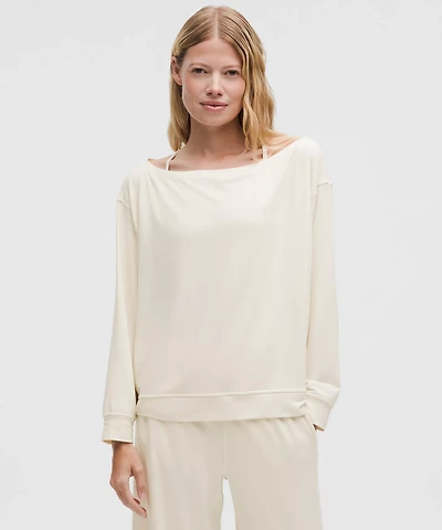 BeCalm Oversized Boatneck Long-Sleeve Shirt | Women's Hoodies & Sweatshirts