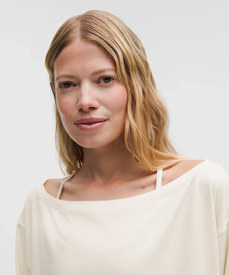BeCalm Oversized Boatneck Long-Sleeve Shirt | Women's Hoodies & Sweatshirts