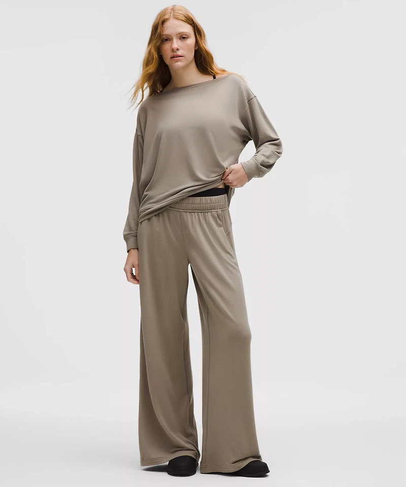 BeCalm Oversized Boatneck Long-Sleeve Shirt | Women's Hoodies & Sweatshirts