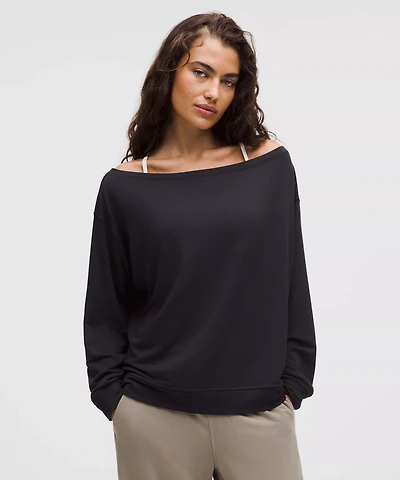 BeCalm Oversized Boatneck Long-Sleeve Shirt | Women's Hoodies & Sweatshirts