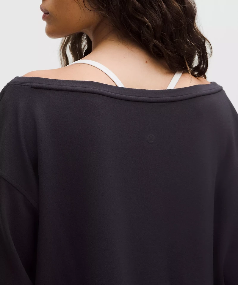 BeCalm Oversized Boatneck Long-Sleeve Shirt | Women's Hoodies & Sweatshirts