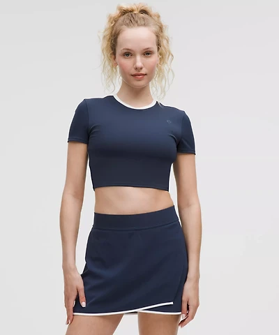 Tight-Fit Cropped Shelf-Bra T-Shirt *Light Support, B/C Cup | Women's Short Sleeve Shirts & Tee's