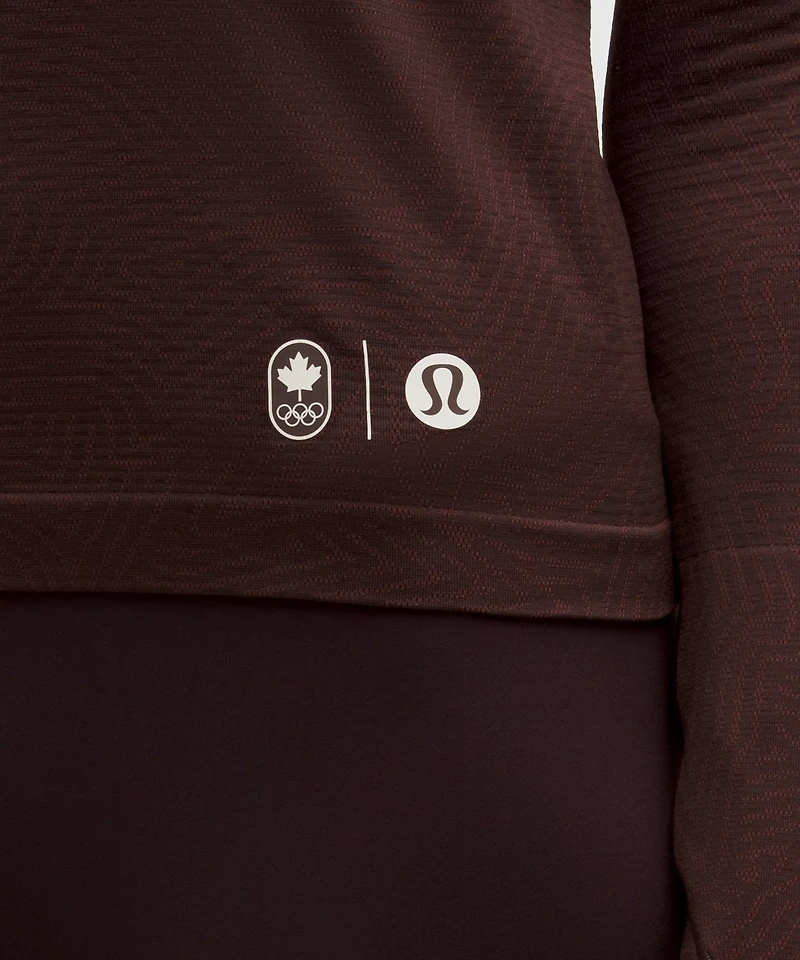 Team Canada Swiftly Tech Long-Sleeve Shirt 2.0 Waist Length *COC Logo