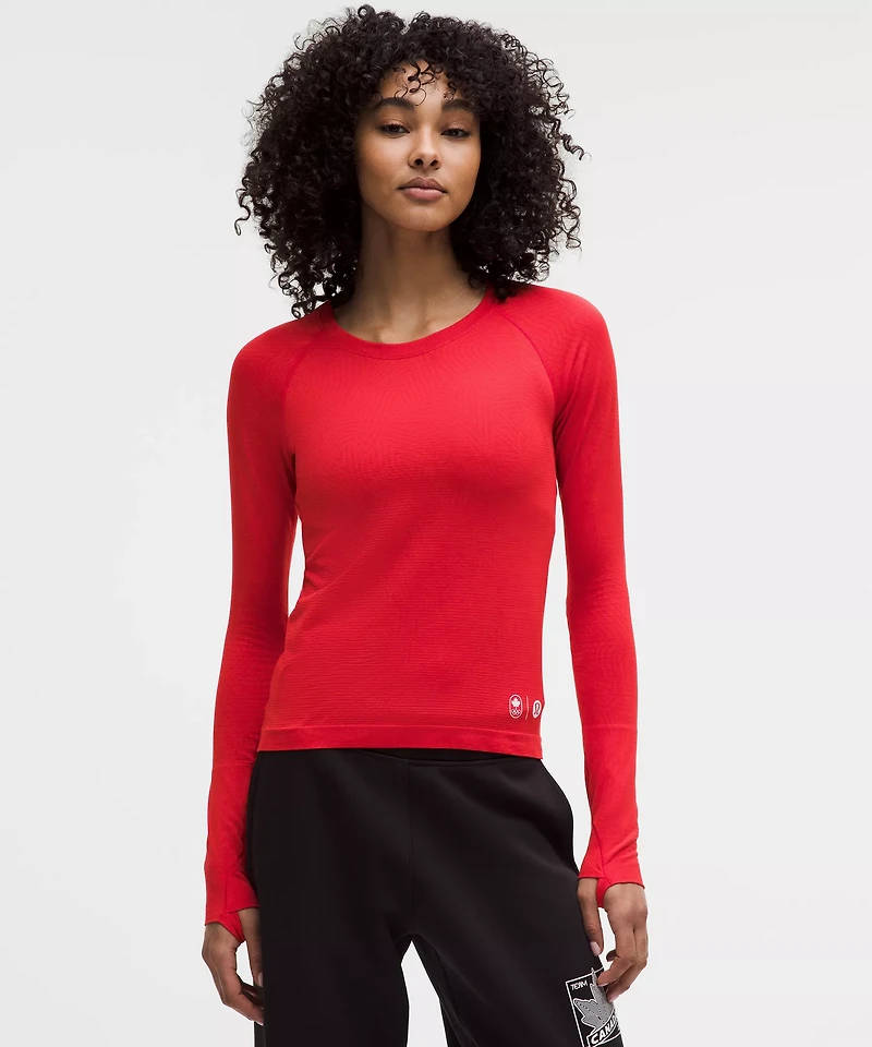 Team Canada Swiftly Tech Long-Sleeve Shirt 2.0 Waist Length *COC Logo