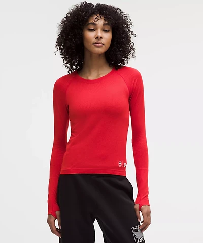 Team Canada Swiftly Tech Long-Sleeve Shirt 2.0 Waist Length *COC Logo