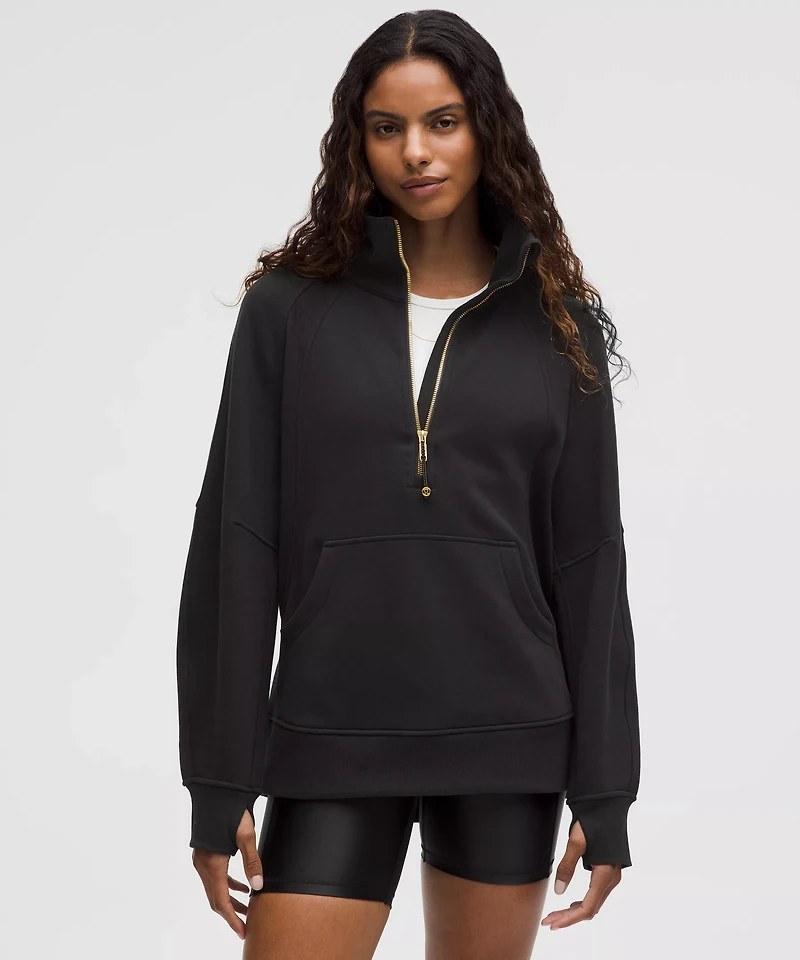 Scuba Oversized Funnel-Neck Half Zip *Long | Women's Hoodies & Sweatshirts