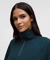 Scuba Cropped Funnel-Neck Half Zip *Waffle