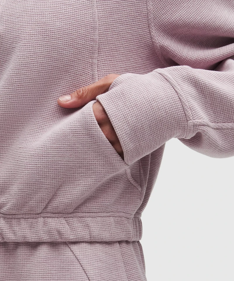 Scuba Cropped Funnel-Neck Half Zip *Waffle