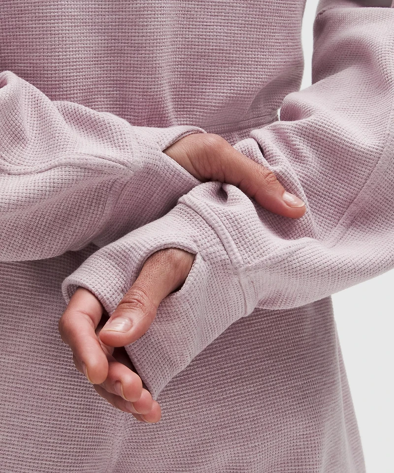 Scuba Cropped Funnel-Neck Half Zip *Waffle