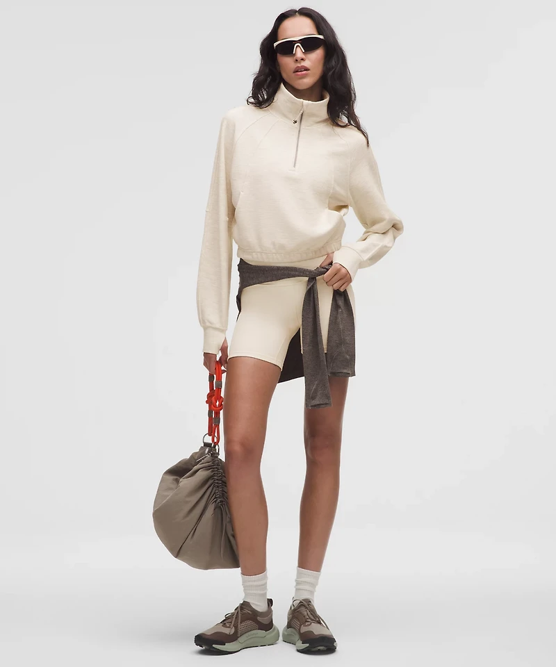 Scuba Cropped Funnel-Neck Half Zip *Waffle