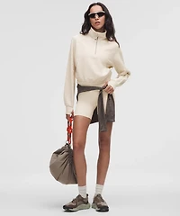 Scuba Cropped Funnel-Neck Half Zip *Waffle