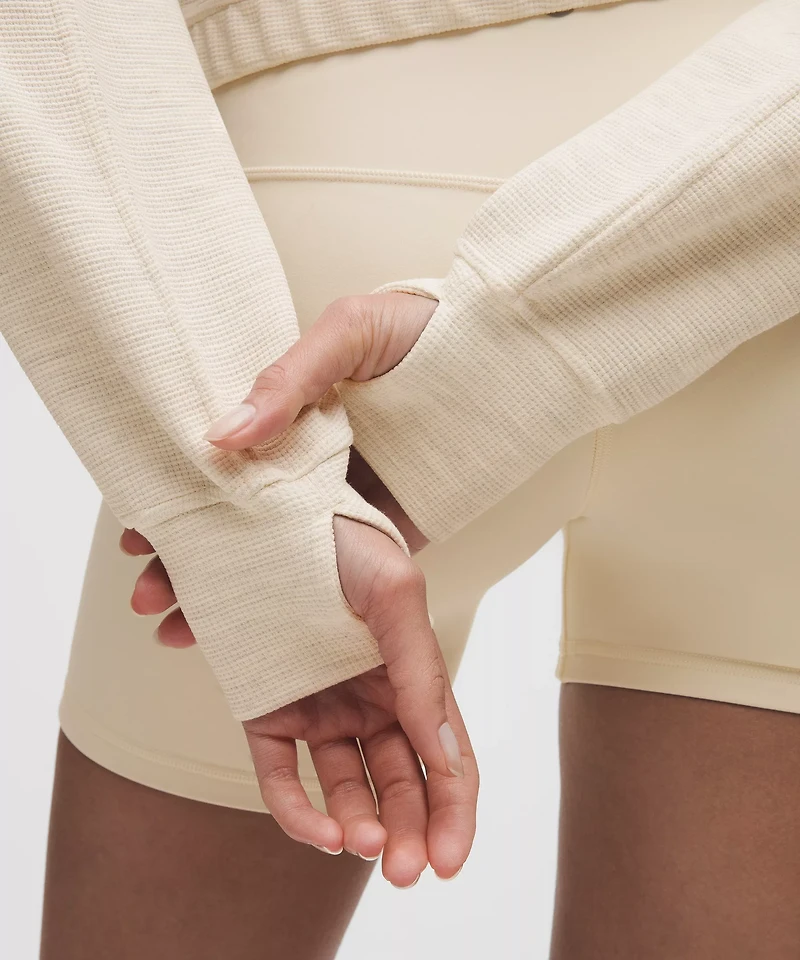 Scuba Cropped Funnel-Neck Half Zip *Waffle