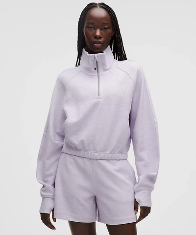 Scuba Cropped Funnel-Neck Half Zip *Waffle