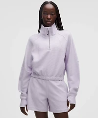 Scuba Cropped Funnel-Neck Half Zip *Waffle