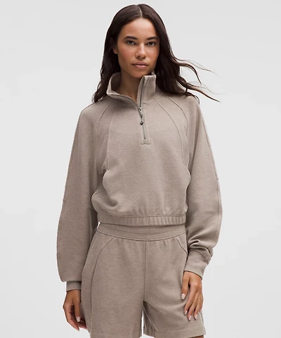 Scuba Cropped Funnel-Neck Half Zip *Waffle | Women's Hoodies & Sweatshirts