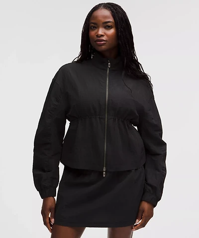 Crinkle Nylon Cinchable Jacket | Women's Coats & Jackets