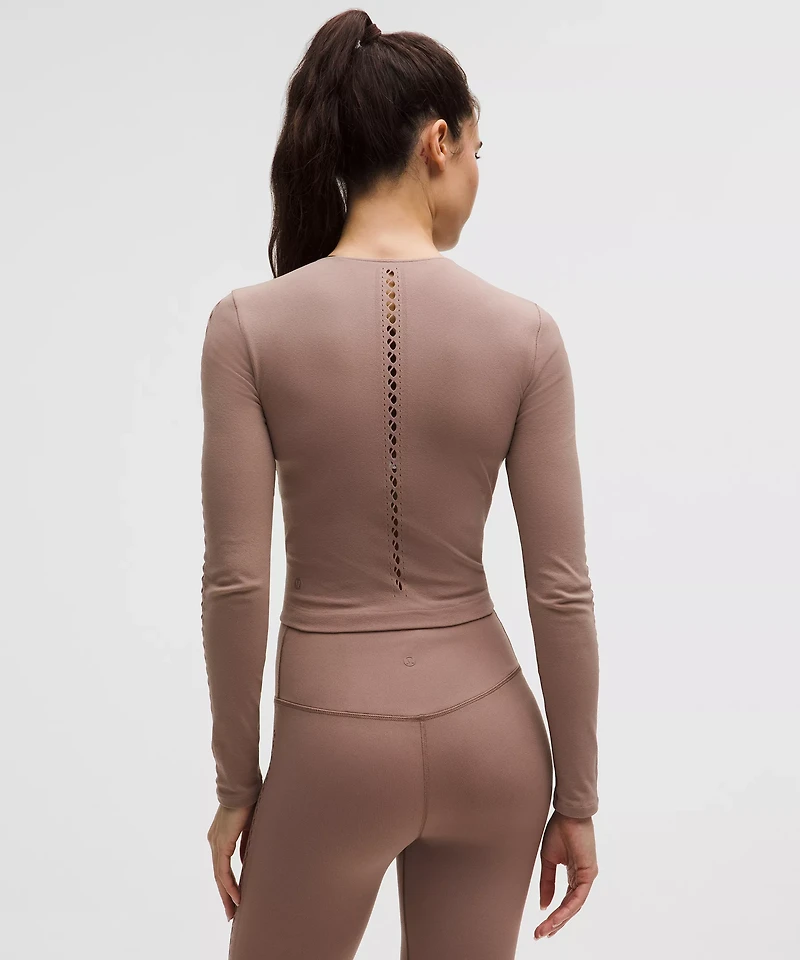 RevealKnit Eyelet Crewneck Long-Sleeve Shirt