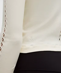 RevealKnit Eyelet Crewneck Long-Sleeve Shirt