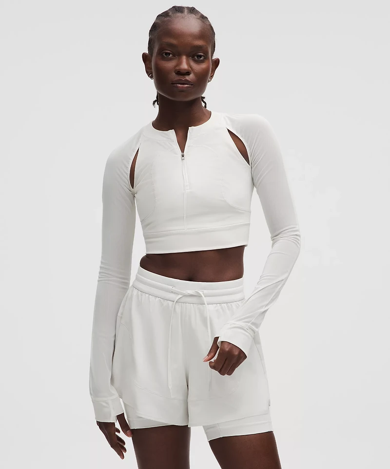 Mesh Cropped Long-Sleeve Shirt *SLNSH Collection | Women's Long Sleeve Shirts