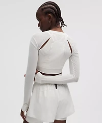 Mesh Cropped Long-Sleeve Shirt *SLNSH Collection | Women's Long Sleeve Shirts