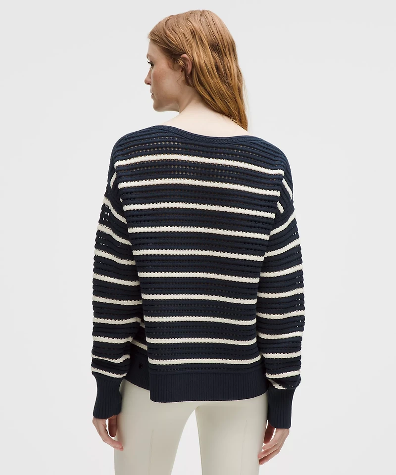 Cotton Crochet Pullover | Women's Sweaters