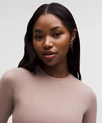 Wundermost Ultra-Soft Ribbed Nulu Crewneck Long-Sleeve Shirt