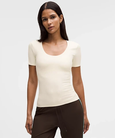 Wundermost Ultra-Soft Ribbed Nulu Scoop-Neck Shirt