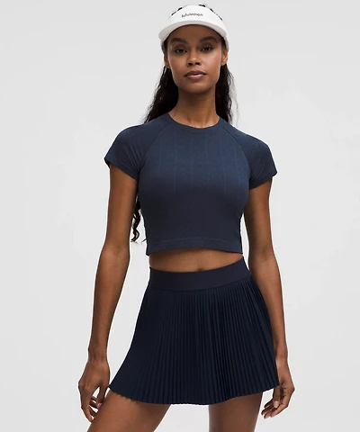 Swiftly Pointelle Cropped Short-Sleeve Shirt | Women's Short Sleeve Shirts & Tee's