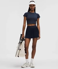 Swiftly Pointelle Cropped Short-Sleeve Shirt | Women's Short Sleeve Shirts & Tee's