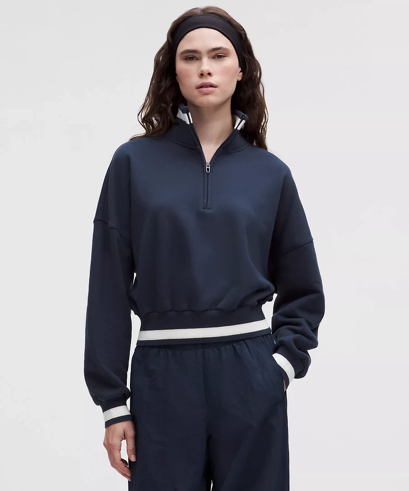 Perfectly Oversized Ringer Funnel-Neck Half Zip | Women's Hoodies & Sweatshirts