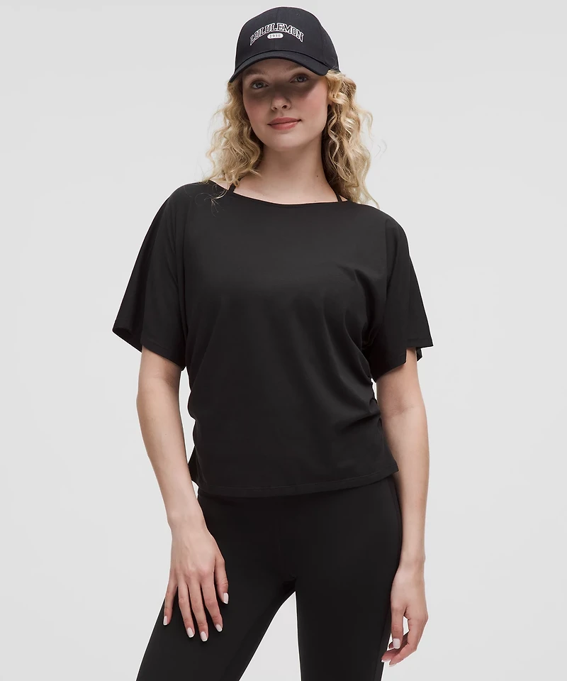 Organic Cotton Ruched-Sides T-Shirt | Women's Short Sleeve Shirts & Tee's