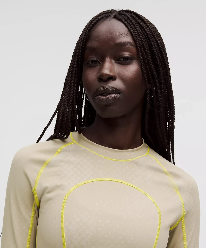 Women's Jacquard Tight-Fit Long-Sleeve Shirt *SLNSH Collection | Long Sleeve Shirts