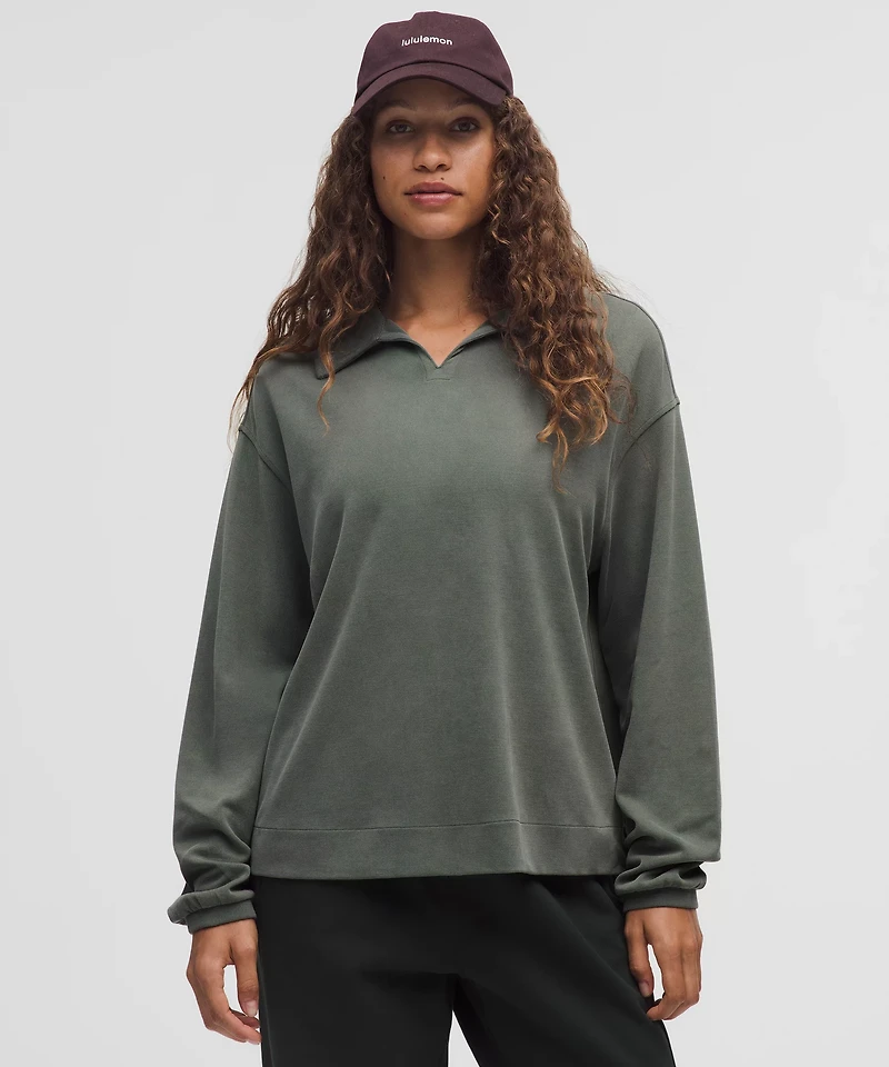 Softstreme Pique Oversized Long-Sleeve Polo Shirt | Women's Shirts