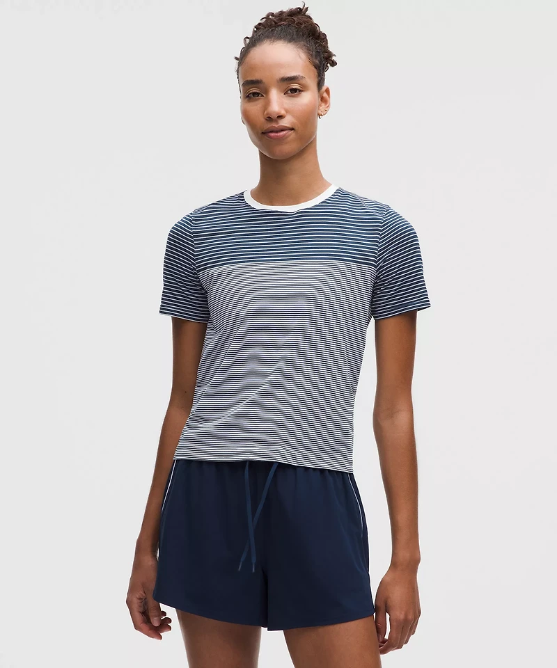 Seamless Classic-Fit Mariner Stripe T-Shirt | Women's Short Sleeve Shirts & Tee's