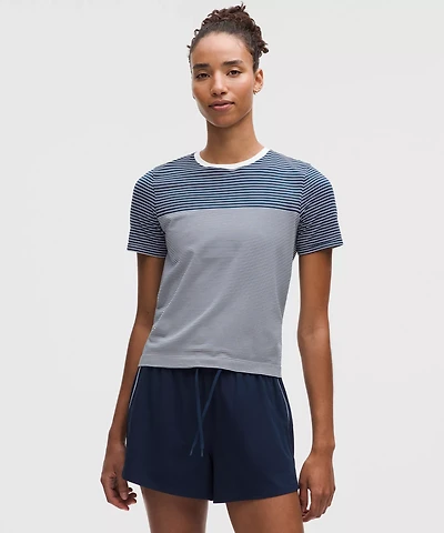 Seamless Classic-Fit Mariner Stripe T-Shirt | Women's Short Sleeve Shirts & Tee's