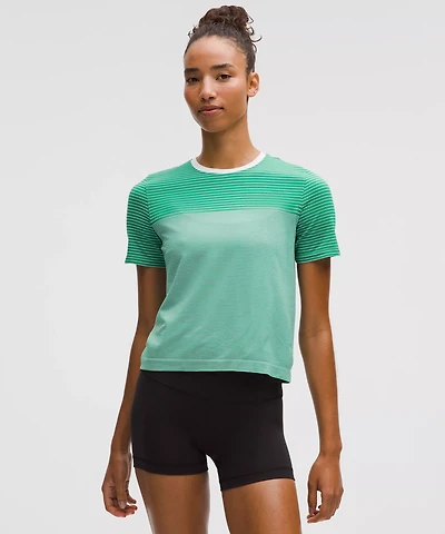 Seamless Classic-Fit Mariner Stripe T-Shirt | Women's Short Sleeve Shirts & Tee's