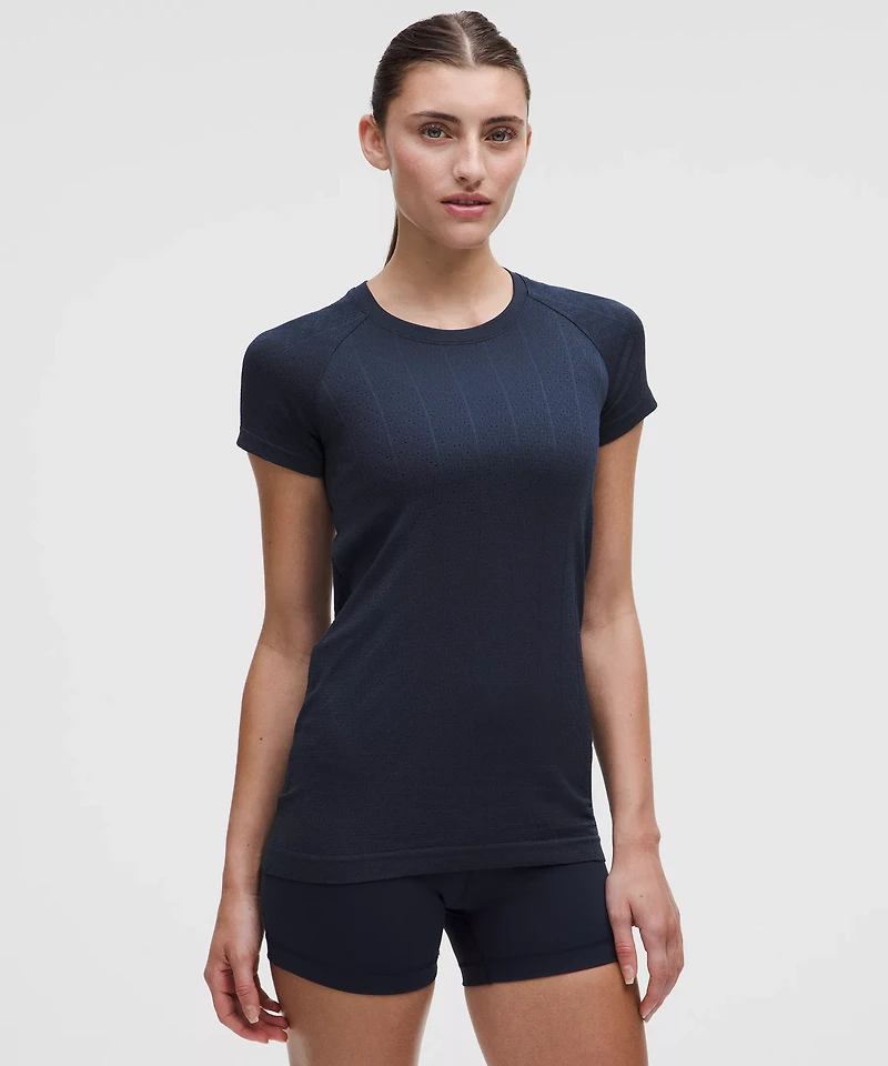 Swiftly Pointelle Short-Sleeve Shirt *Hip Length | Women's Short Sleeve Shirts & Tee's