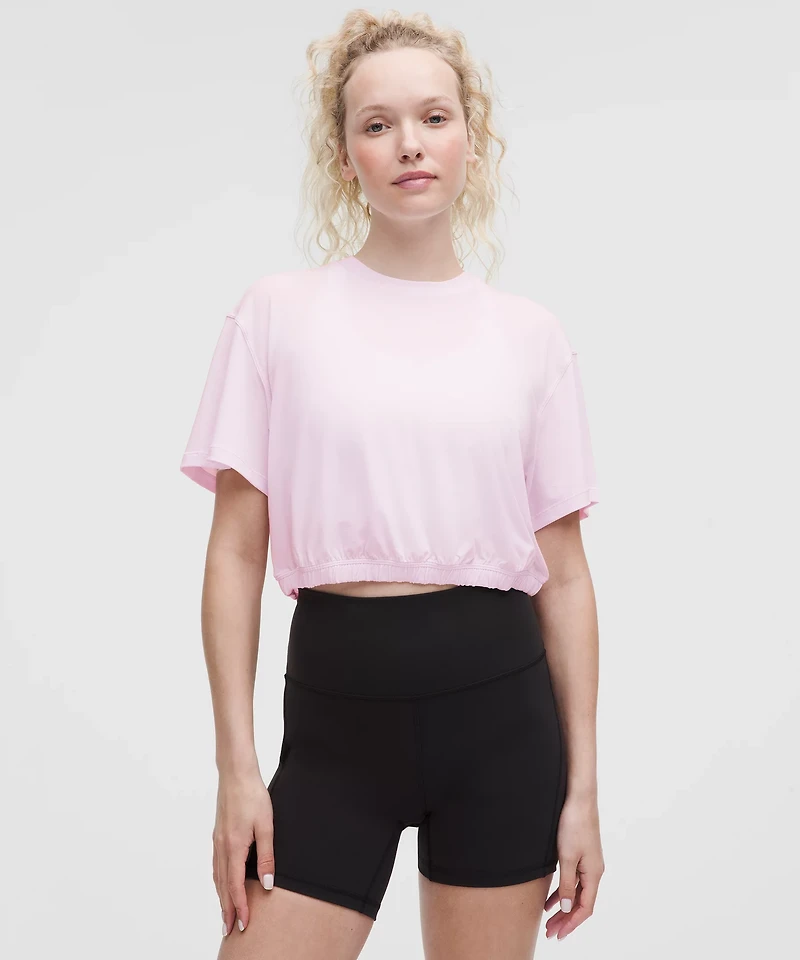 Jersey Training Elastic-Hem Short-Sleeve Shirt | Women's Short Sleeve Shirts & Tee's