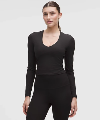 All It Takes Ribbed Nulu V-Neck Long-Sleeve Shirt *B-D Cups | Women's Long Sleeve Shirts