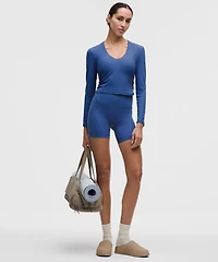 All It Takes Ribbed Nulu V-Neck Long-Sleeve Shirt *B-D Cups