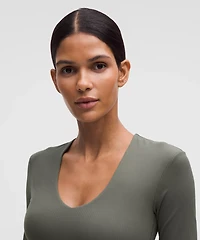 All It Takes Ribbed Nulu V-Neck Long-Sleeve Shirt *B-D Cups | Women's Long Sleeve Shirts