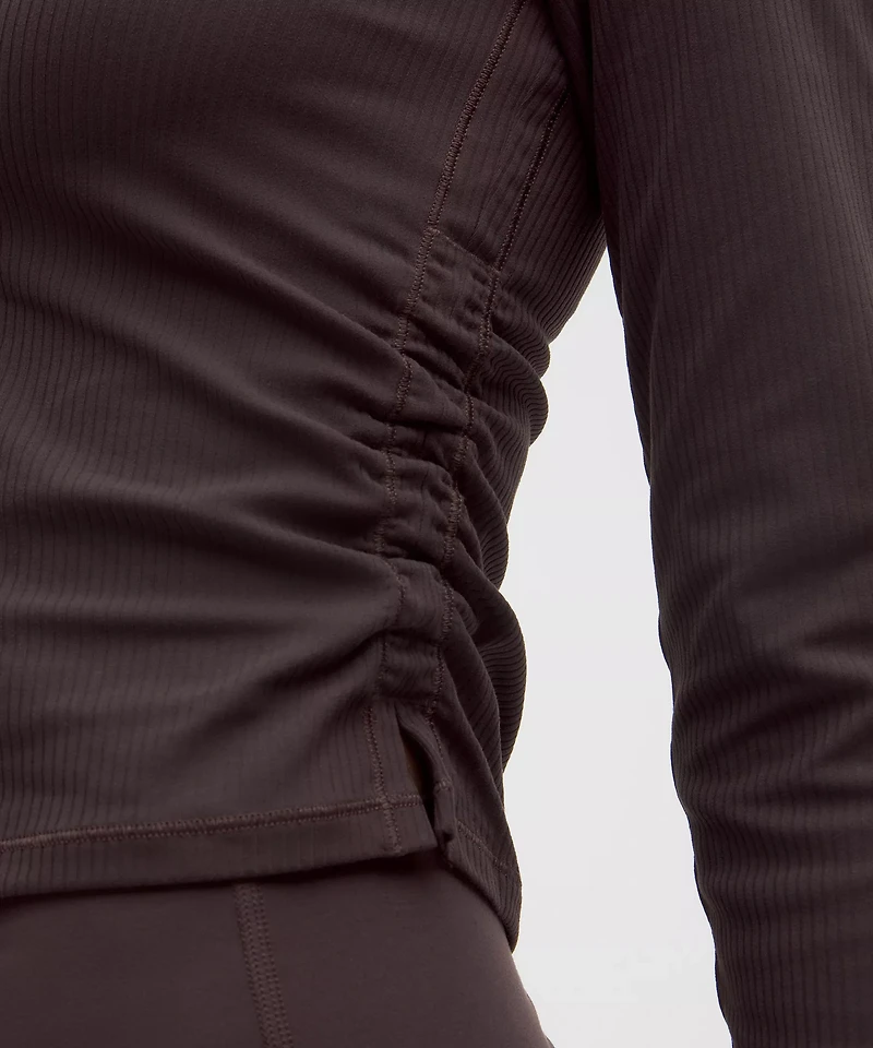 All It Takes Ribbed Nulu V-Neck Long-Sleeve Shirt *B-D Cups