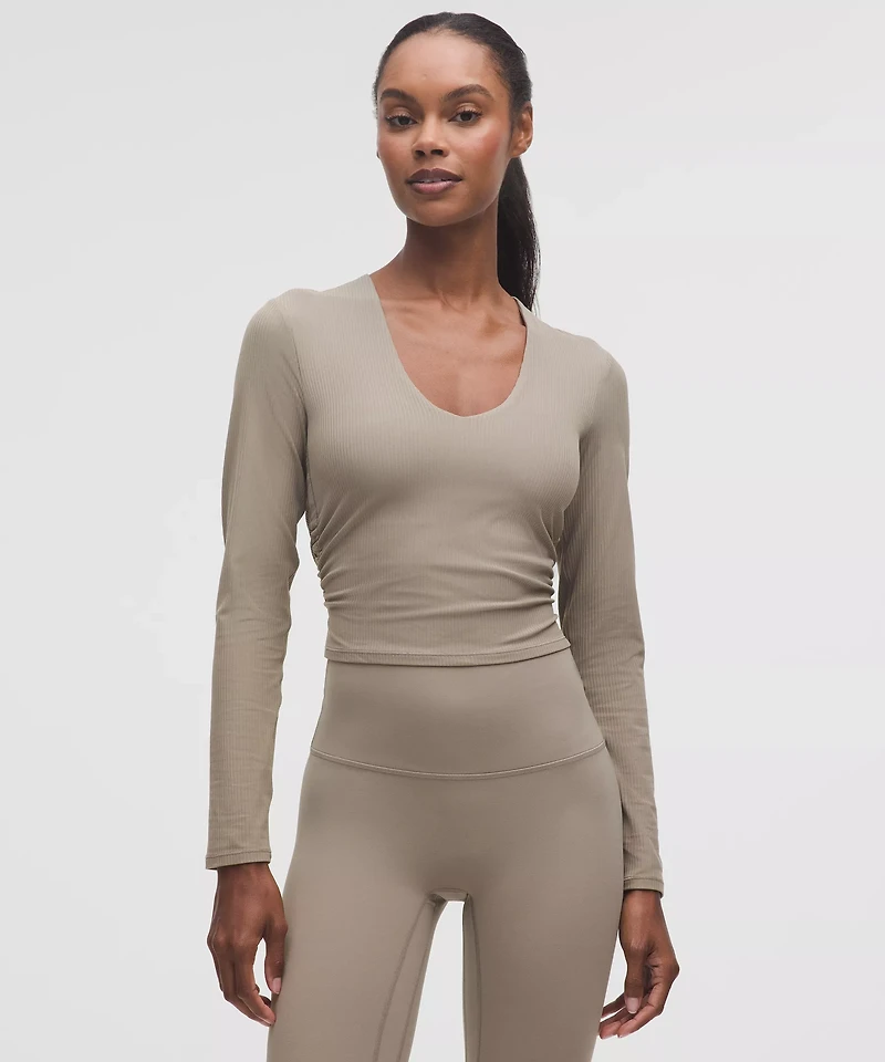 All It Takes Ribbed Nulu V-Neck Long-Sleeve Shirt *B-D Cups | Women's Long Sleeve Shirts