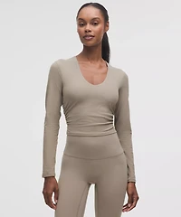 All It Takes Ribbed Nulu V-Neck Long-Sleeve Shirt *B-D Cups | Women's Long Sleeve Shirts