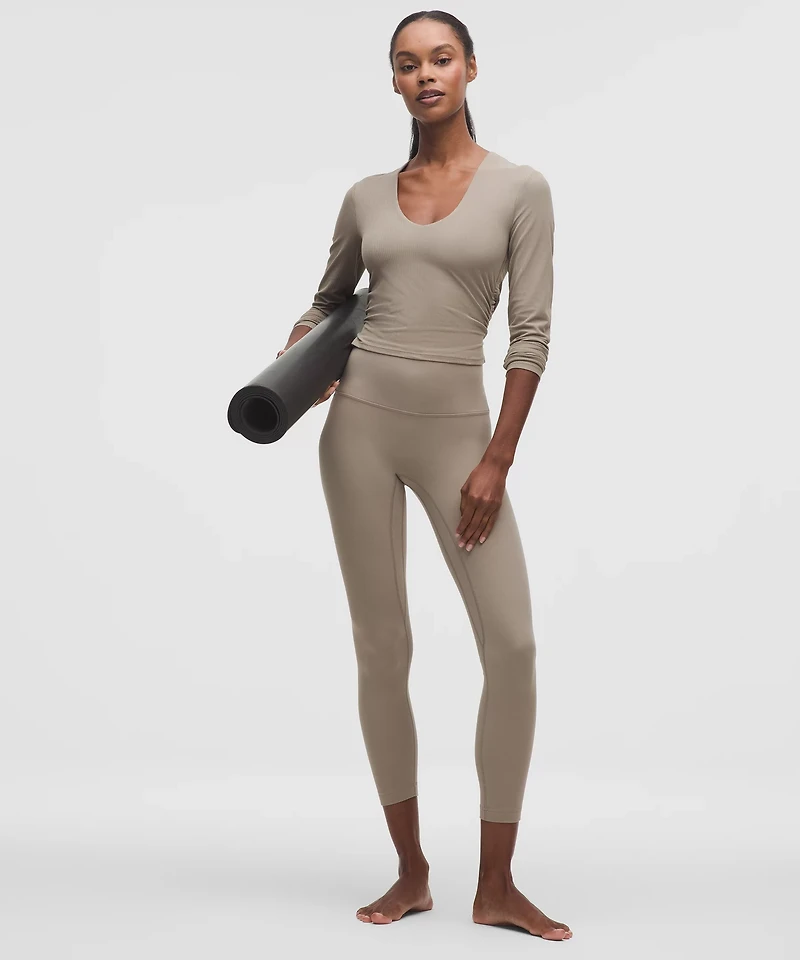 All It Takes Ribbed Nulu V-Neck Long-Sleeve Shirt *B-D Cups